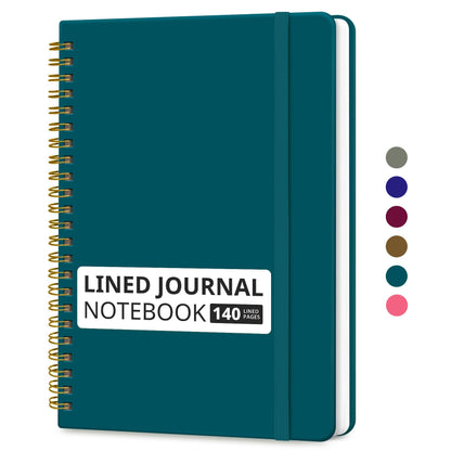 Taja Lined Spiral Notebook for Work, 5.7"x7.9" Spiral Journal College Ruled