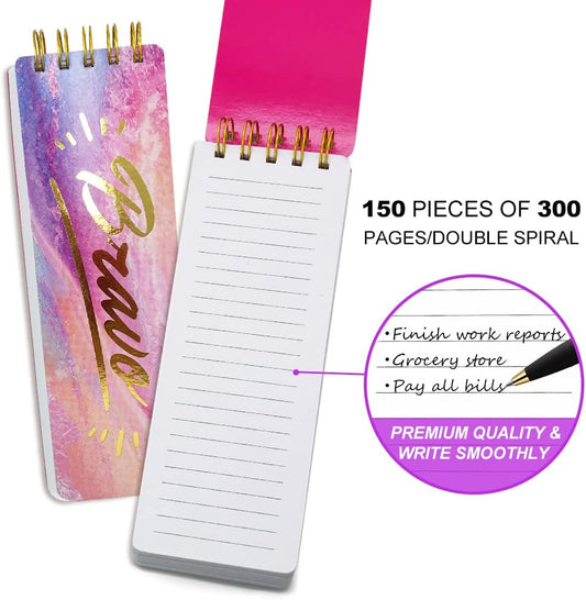KiDEPOCH Spiral Memo List Pad, Sturdy Covers, 3 x 8.5, 300 Pages, Splashy Notes for School, Bravo Character