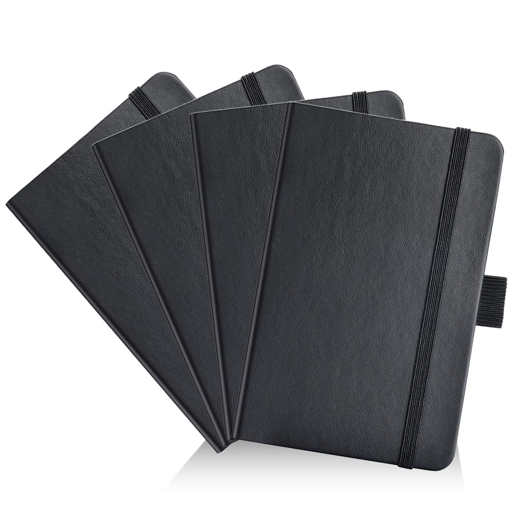 AISBUGUR Pocket Notebook, Small Notebook, 2-Pack Total 320 Pages,3.7" x 5.7" Pocket Notebook (2 Pack, Black1)