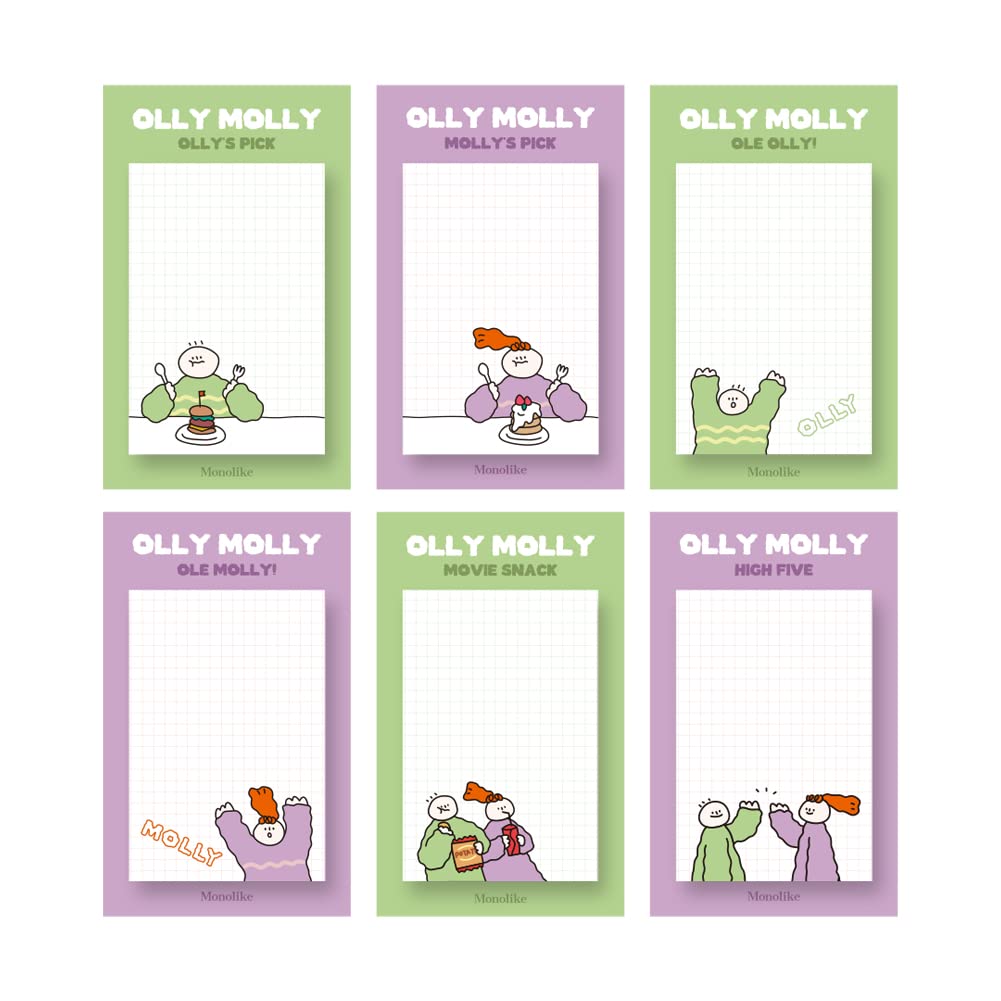 Monolike Gureum's Daily Life Sticky-it - 6p Set Self-Adhesive Memo Pad 50 Sheets
