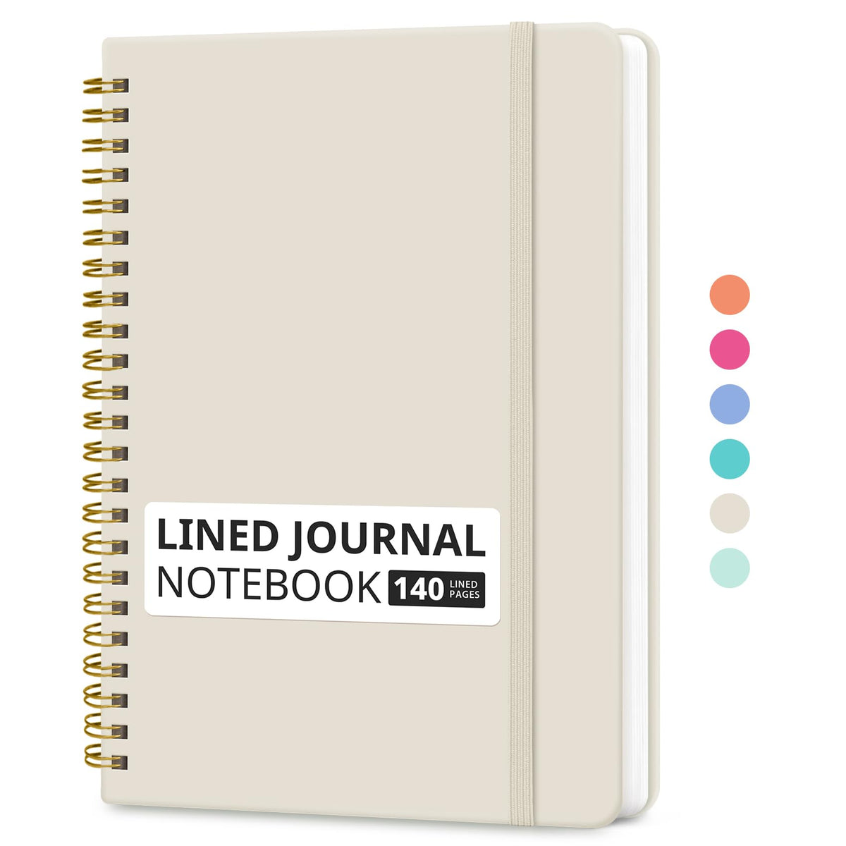 Taja Lined Spiral Notebook for Work, 5.7"x7.9" Spiral Journal College Ruled
