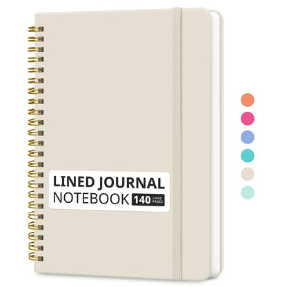 Taja Lined Spiral Notebook for Work, 5.7"x7.9" Spiral Journal College Ruled