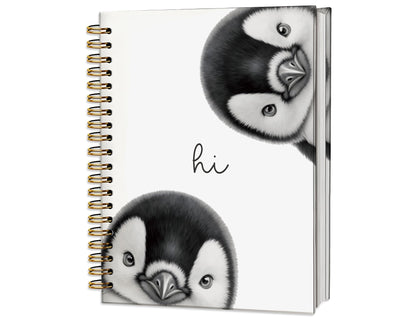 Penguin Notebook Journal,Cute Animal Notebook Journal for School Women Teen Girls Kids,Gifts for Penguin Lovers,Hardcover Spiral Notebooks for Work Notes Journaling,5.5x8.3 Inch
