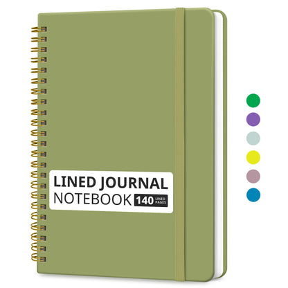 Taja Lined Spiral Notebook for Work, 5.7"x7.9" Spiral Journal College Ruled