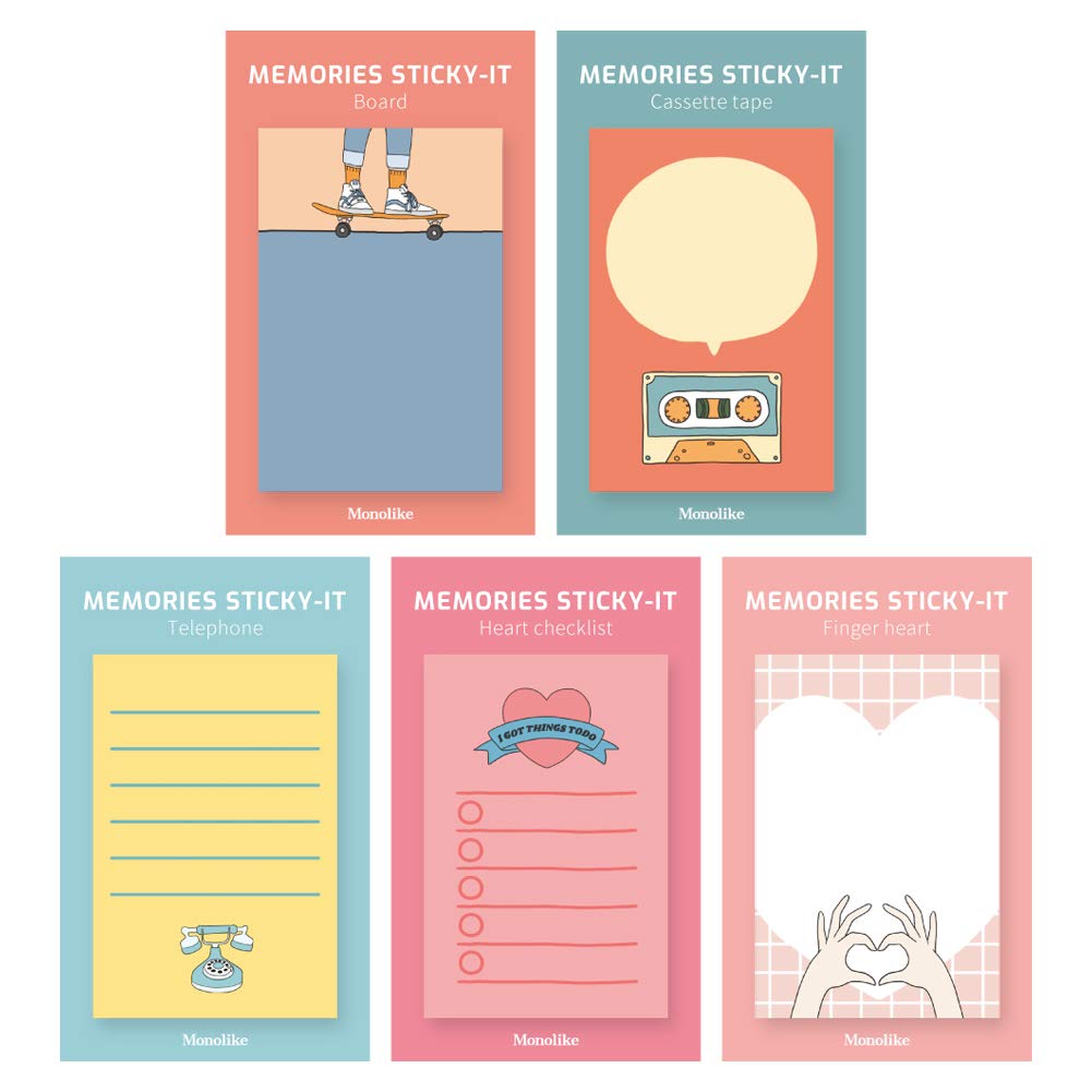 Monolike Gureum's Daily Life Sticky-it - 6p Set Self-Adhesive Memo Pad 50 Sheets