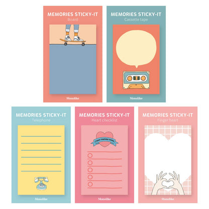 Monolike Gureum's Daily Life Sticky-it - 6p Set Self-Adhesive Memo Pad 50 Sheets