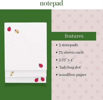 kate spade new york Stacked Notepad, Ladybug Dot