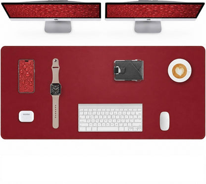 AFIING Desk Pad Protector 23.6" x 13.7" - Non-Slip Waterproof PU Leather Desk Mat for Mouse, Keyboard, Laptop, Office and Home Workspace (Beige)