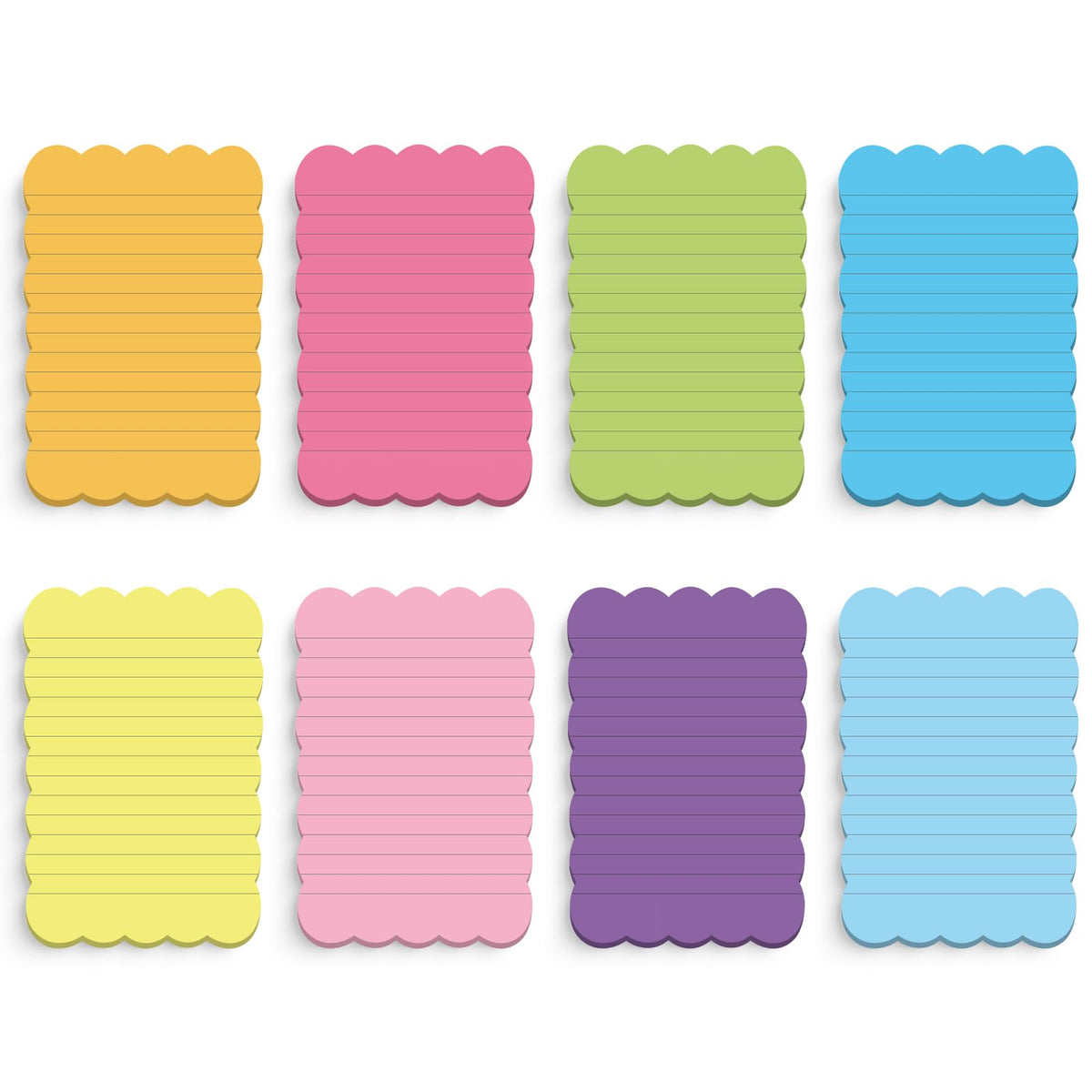Eaasty 8 Pack Scalloped Sticky Notes Lined 4" X 6" Vintage Memo Pads