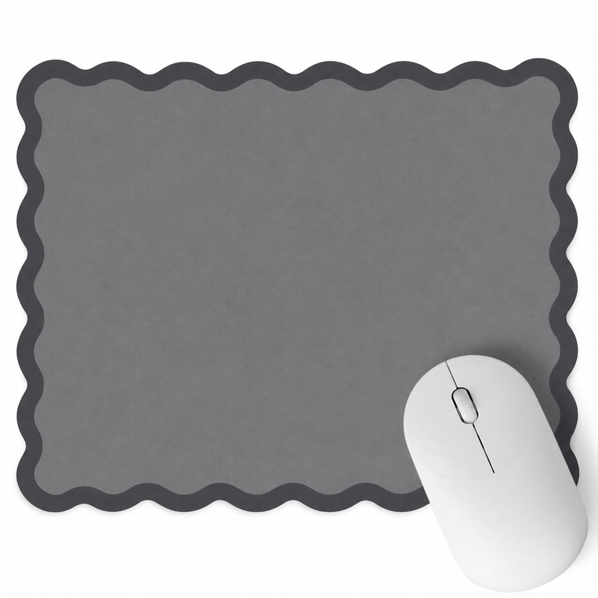 Kingdder Cute Scalloped Mouse Pad Non-Slip Mousepad 9.8x7.9in,Pink