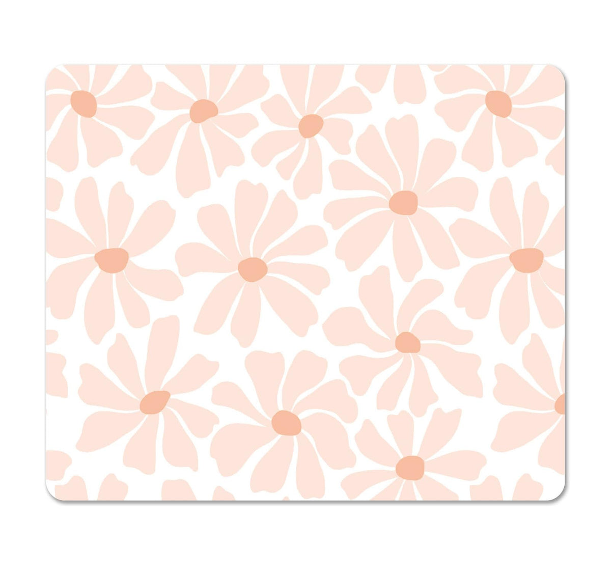 Square Cute Mouse Pad Daisy, Boho Floral Flower Mouse Pads for Desk, Non-Slip Rubber Beige Mousepad Washable Cloth, Minimal Computer Pad Decor Gifts, Coworker Gift for Girls Kids Women, 9.5x7.9 inch