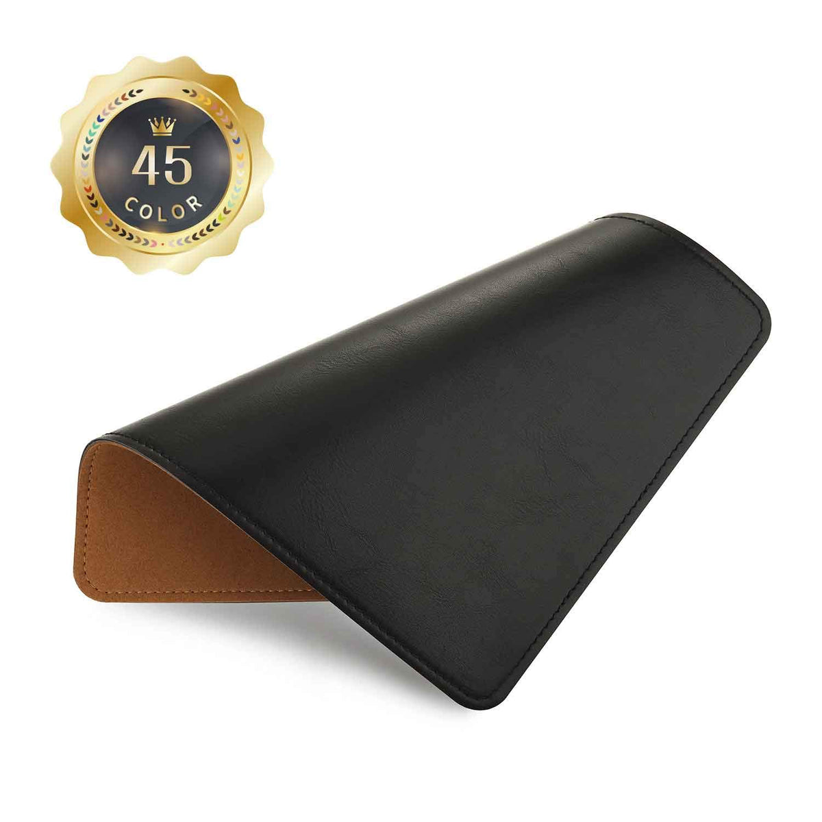 Mouse Pad，Round Mouse Pad，PU Mouse Pad，Leather Mouse Pad with Stitched Edge Micro-Fiber Base with Non-Slip Waterproof，Mouse Pad for Computers，Laptop，9 x 9 Inch (Caramel Brown)