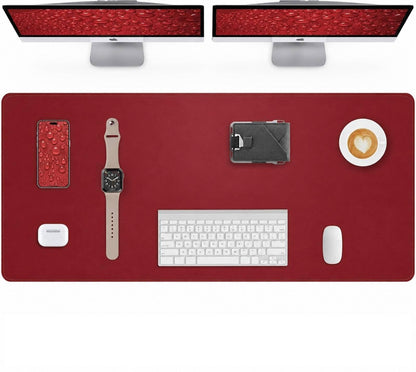 AFIING Desk Pad Protector 23.6" x 13.7" - Non-Slip Waterproof PU Leather Desk Mat for Mouse, Keyboard, Laptop, Office and Home Workspace (Beige)