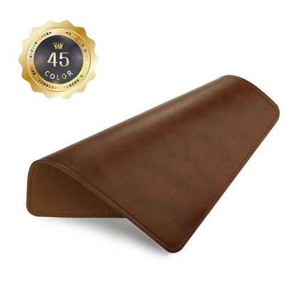 Mouse Pad，Round Mouse Pad，PU Mouse Pad，Leather Mouse Pad with Stitched Edge Micro-Fiber Base with Non-Slip Waterproof，Mouse Pad for Computers，Laptop，9 x 9 Inch (Caramel Brown)