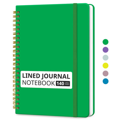 Taja Lined Spiral Notebook for Work, 5.7"x7.9" Spiral Journal College Ruled