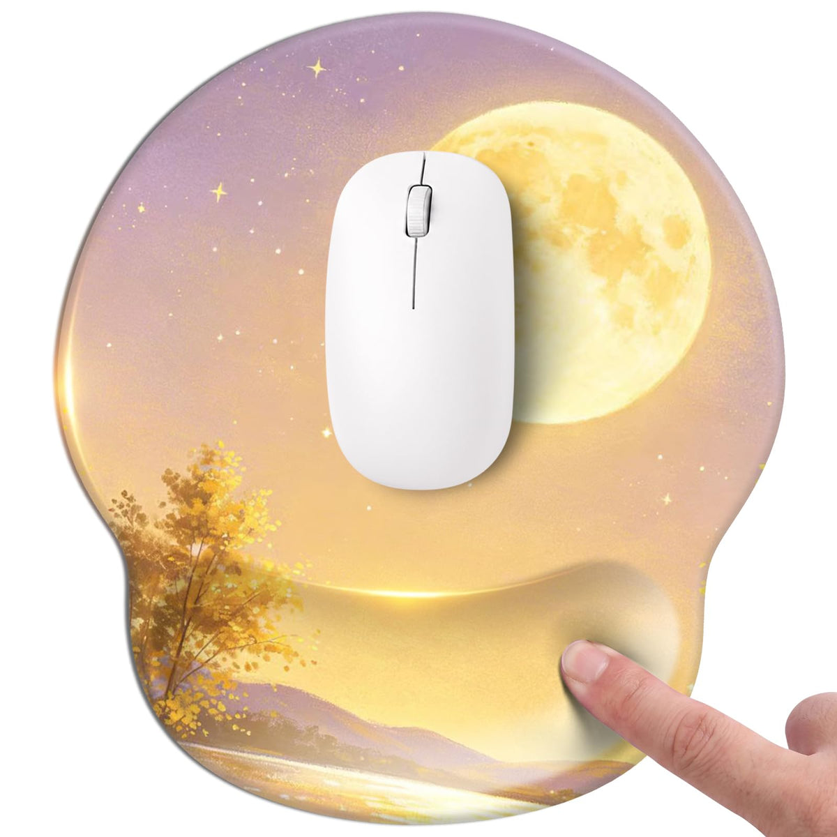Pink Mouse pad with Wrist Rest,Relieving Pain Memory Foam Computer pad, Ergonomic Desktop Mouse, Silicone Material Mouse pad, with Non-Slip PU Base (Pink)