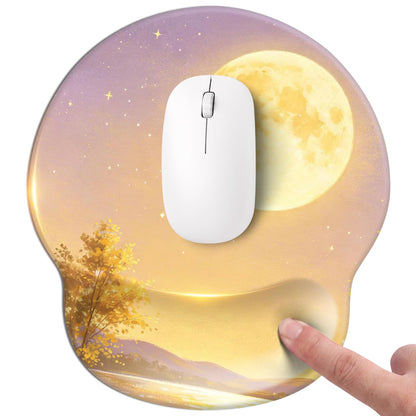 Pink Mouse pad with Wrist Rest,Relieving Pain Memory Foam Computer pad, Ergonomic Desktop Mouse, Silicone Material Mouse pad, with Non-Slip PU Base (Pink)