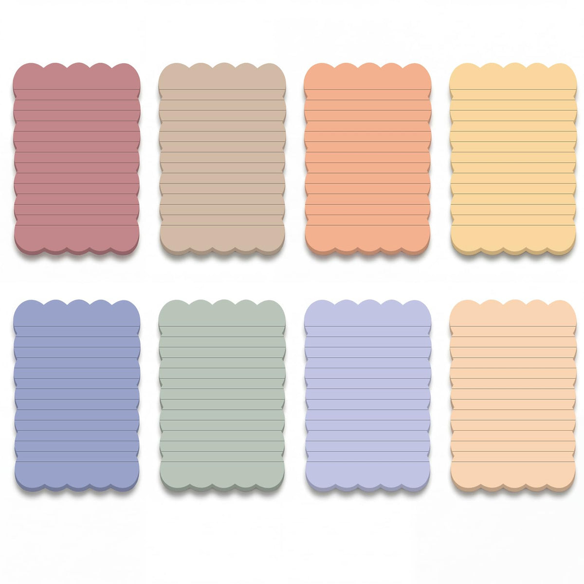 Eaasty 8 Pack Scalloped Sticky Notes Lined 4" X 6" Vintage Memo Pads