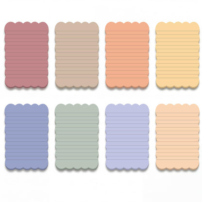 Eaasty 8 Pack Scalloped Sticky Notes Lined 4" X 6" Vintage Memo Pads