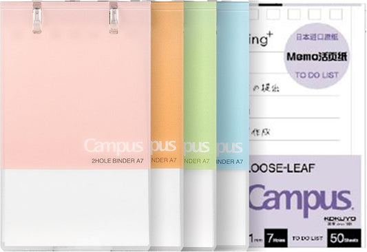 KOKUYO Small Notebooks, 4 Pack 3"x5" Pocket Refillable Spiral Notepads 20 Blank Sheets Each and Extra 50 To-do List Sheets, Little Mini Notebook with PVC Cover to Stay Organized for Work or School