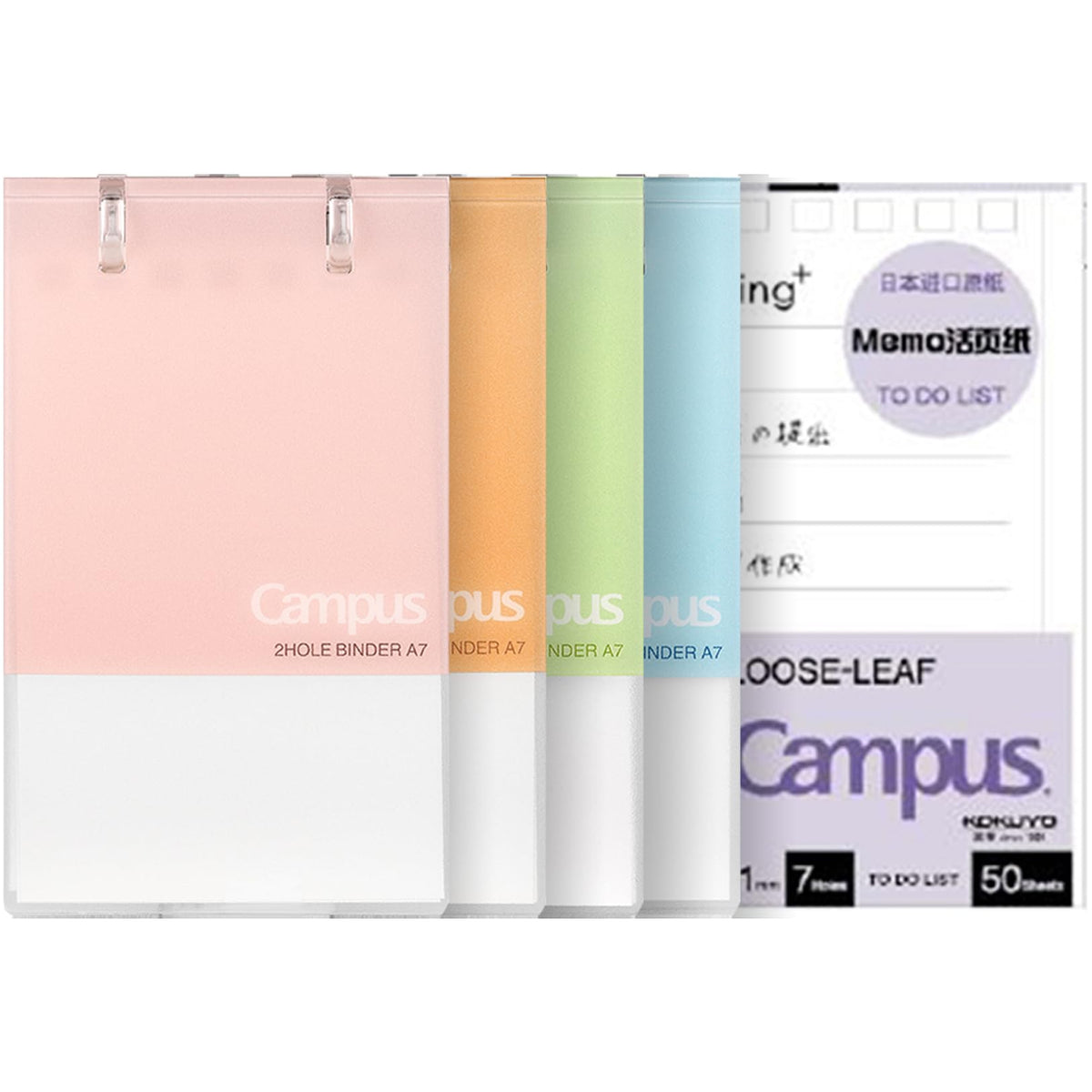 KOKUYO Small Notebooks, 4 Pack 3"x5" Pocket Refillable Spiral Notepads 20 Blank Sheets Each and Extra 50 To-do List Sheets, Little Mini Notebook with PVC Cover to Stay Organized for Work or School