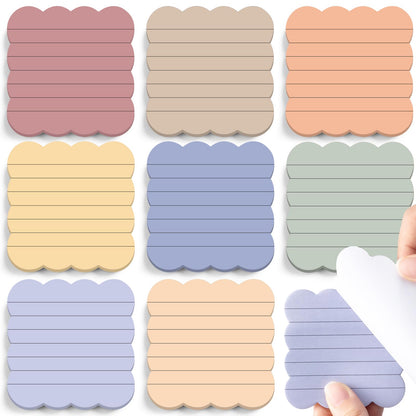 Eaasty 8 Pack Scalloped Sticky Notes Lined 4" X 6" Vintage Memo Pads