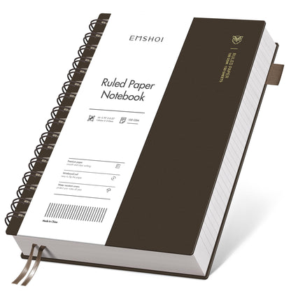 EMSHOI Lined Spiral Journal Notebook, 300 Pages, B5 Size (7.4'' x 10.1'')