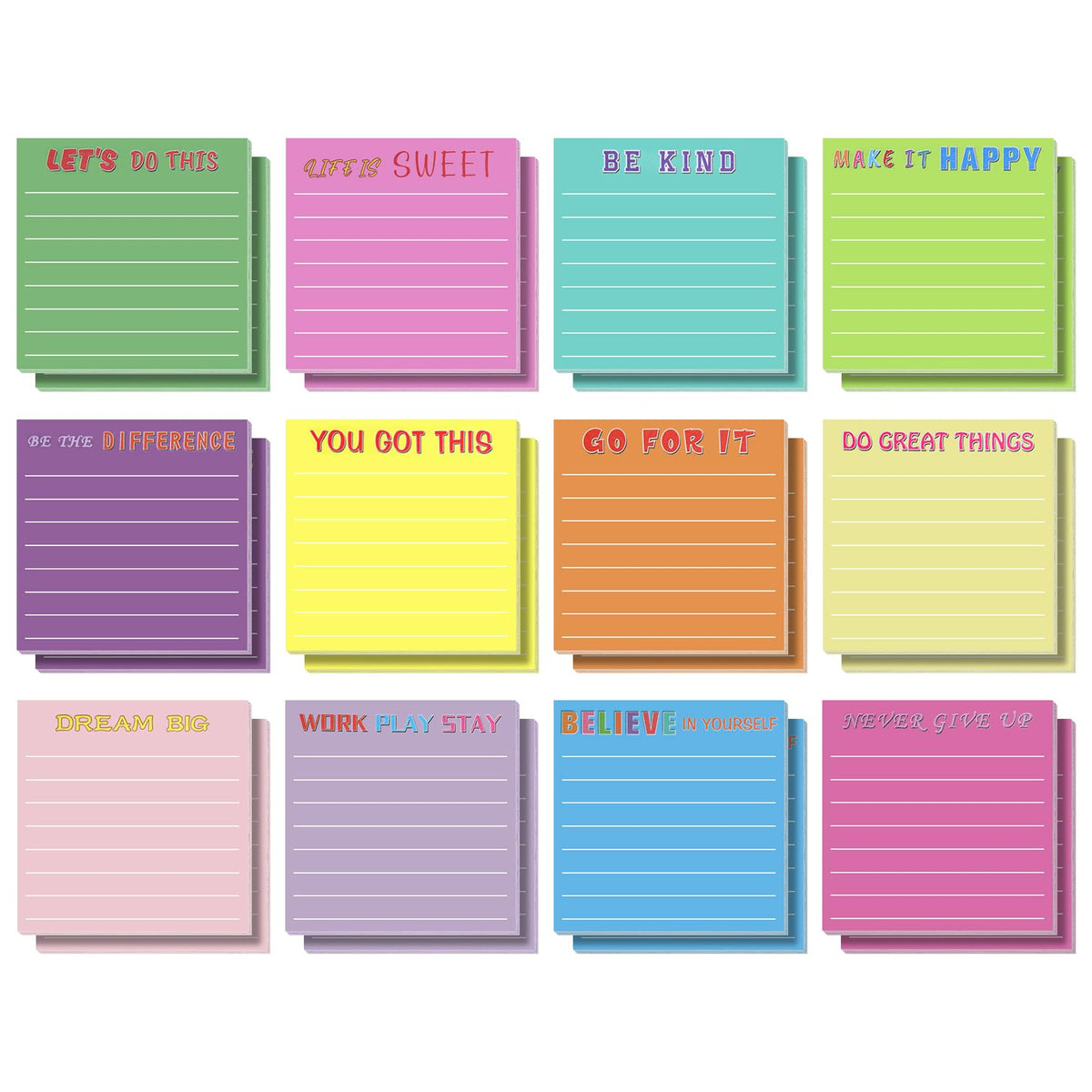 Black Cat Sticky Notes 3x3 in, Cute School Office Supplies, 80 Sheets/Pad