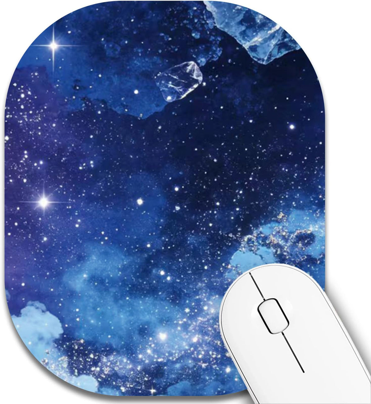 Small Mouse Pad，Mini Mouse Pad 6 x 7 Inch，for Laptop Keyboard Tray Wireless Mouse Home Office Travel，with Non-Slip Rubber Base, Waterproof Mouse Mat，Cyan Blue Marble