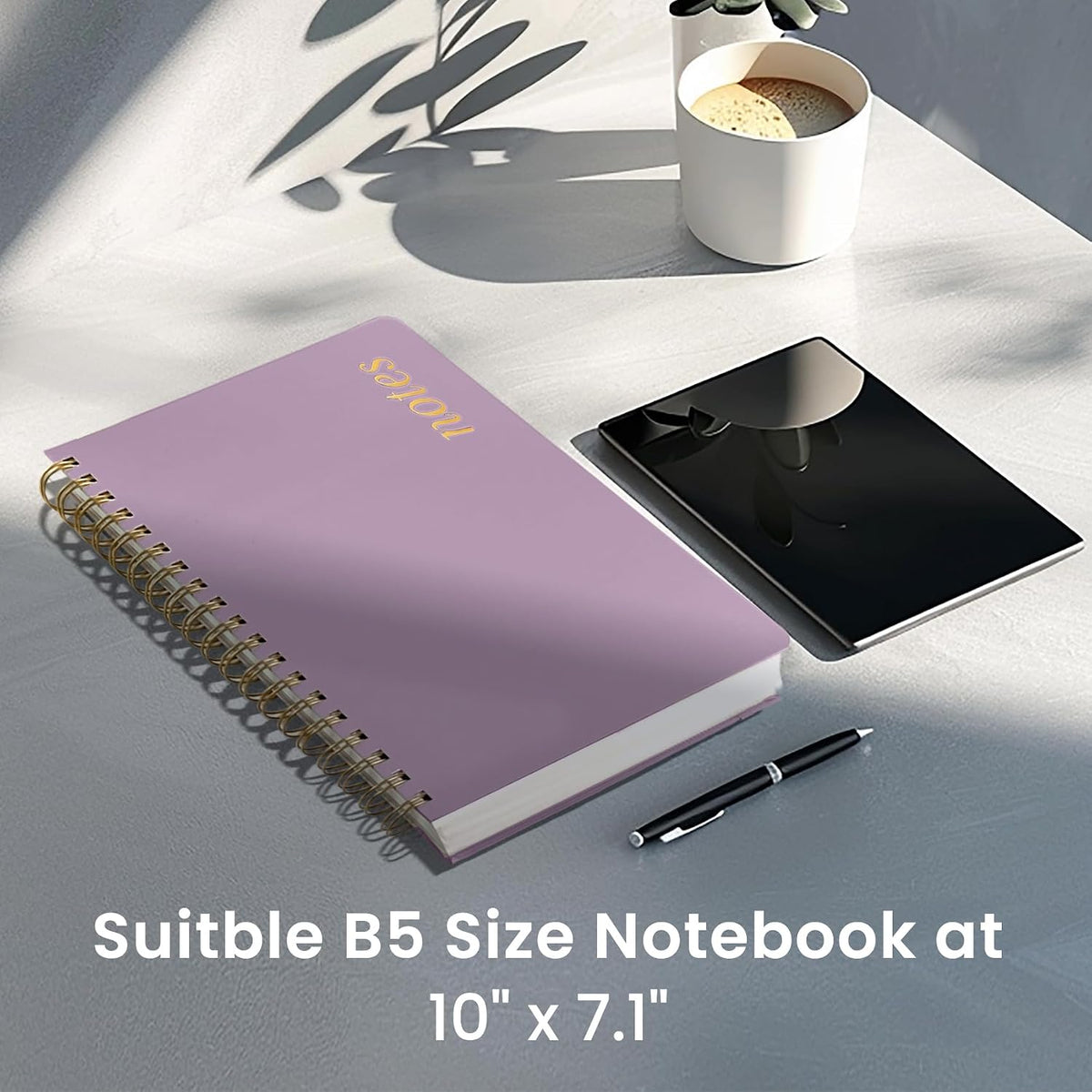 Taja Spiral Notebook for Work Thick Hardcover Lined Journal for Note Taking