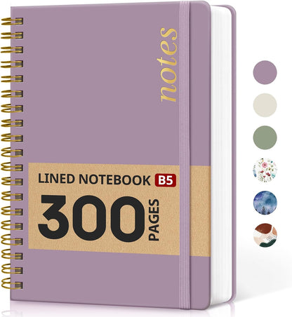 Taja Spiral Notebook for Work Thick Hardcover Lined Journal for Note Taking