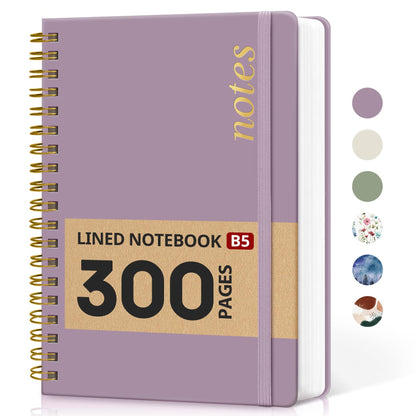 Taja Spiral Notebook for Work Thick Hardcover Lined Journal for Note Taking