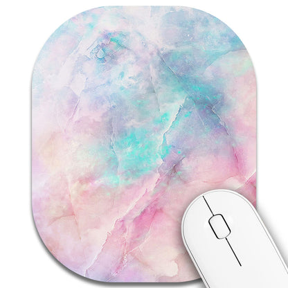 Small Mouse Pad，Mini Mouse Pad 6 x 7 Inch，for Laptop Keyboard Tray Wireless Mouse Home Office Travel，with Non-Slip Rubber Base, Waterproof Mouse Mat，Cyan Blue Marble
