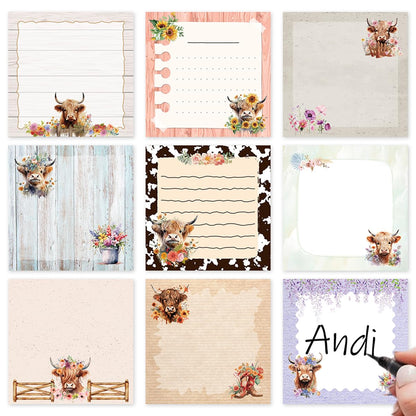 Gothic Sticky Notes 3x3 Dark Style Stationery 9-Pack