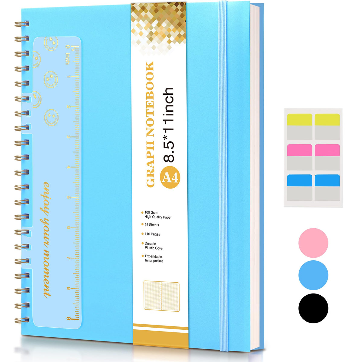 Spiral Notebook Journal 8.5” x 11”, A4 Large Notebooks for Women Men, College Ruled Lined Journal, 100 GSM Paper, Hardcover Spiral Bound Journals for Work School Writing Note Taking Business, Purple