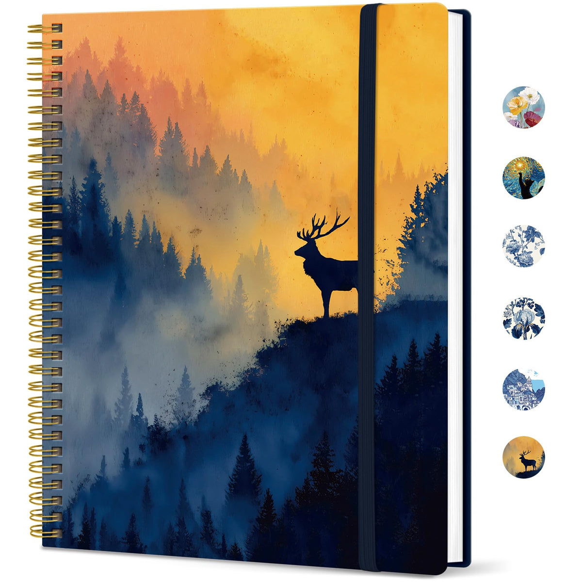 Taja Large Spiral Lined Journal for Women and Men, Notebook for Work