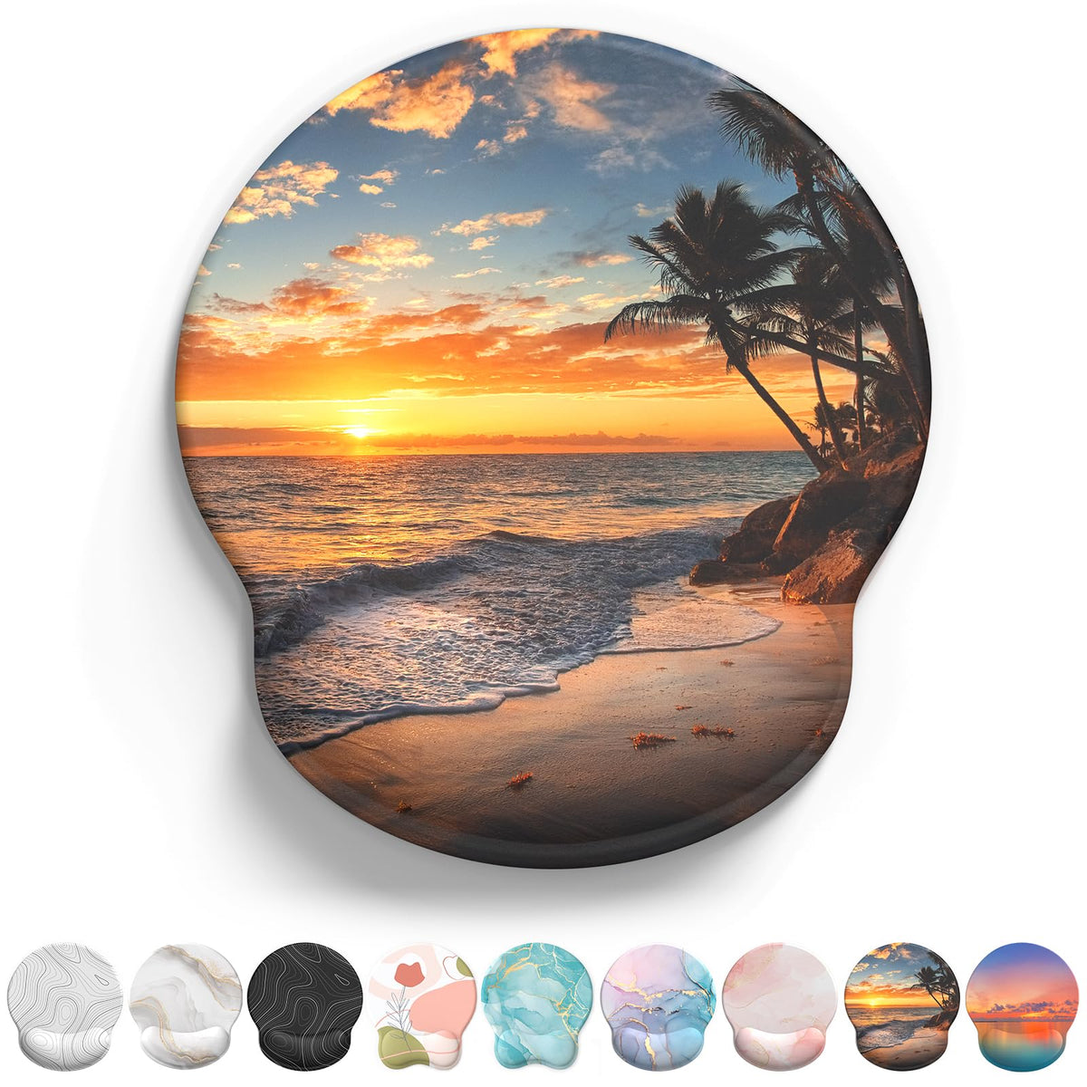 eulps Mouse Pad with Wrist Rest, Comfortable Computer Mousepad with Gel Wrist Support Smooth Surface and Non-Slip PU Base for Pain Relief, Laptop, Office & Home (Rose)