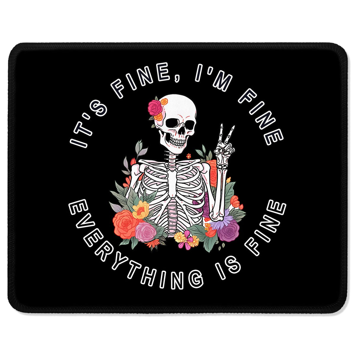 ITNRSIIET Mouse Pad with Stitched Edge Premium Textured Smooth Precise Operation Waterproof Washable Non-Slip Rubber Base Desktop Protection Mat, 10.2×8.3×0.12 inches, Palm Texture