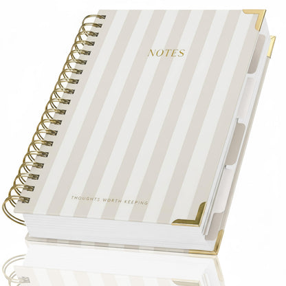 Aesthetic Thick Spiral Notebook With Tabs - Journal For Women Size B5