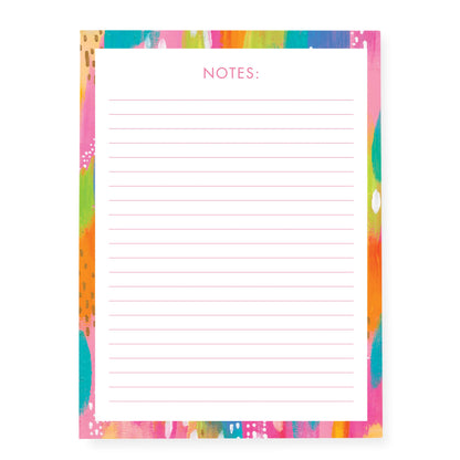 Graphique Large Notepad, Brush Strokes – 6" x 8", Cute Notepad with 150 Tear-Off Sheets, Features the Word “Notes” on Every Page – Perfect for Note Taking, List Making, and More