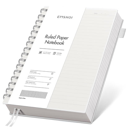EMSHOI Lined Spiral Journal Notebook, 300 Pages, B5 Size (7.4'' x 10.1'')