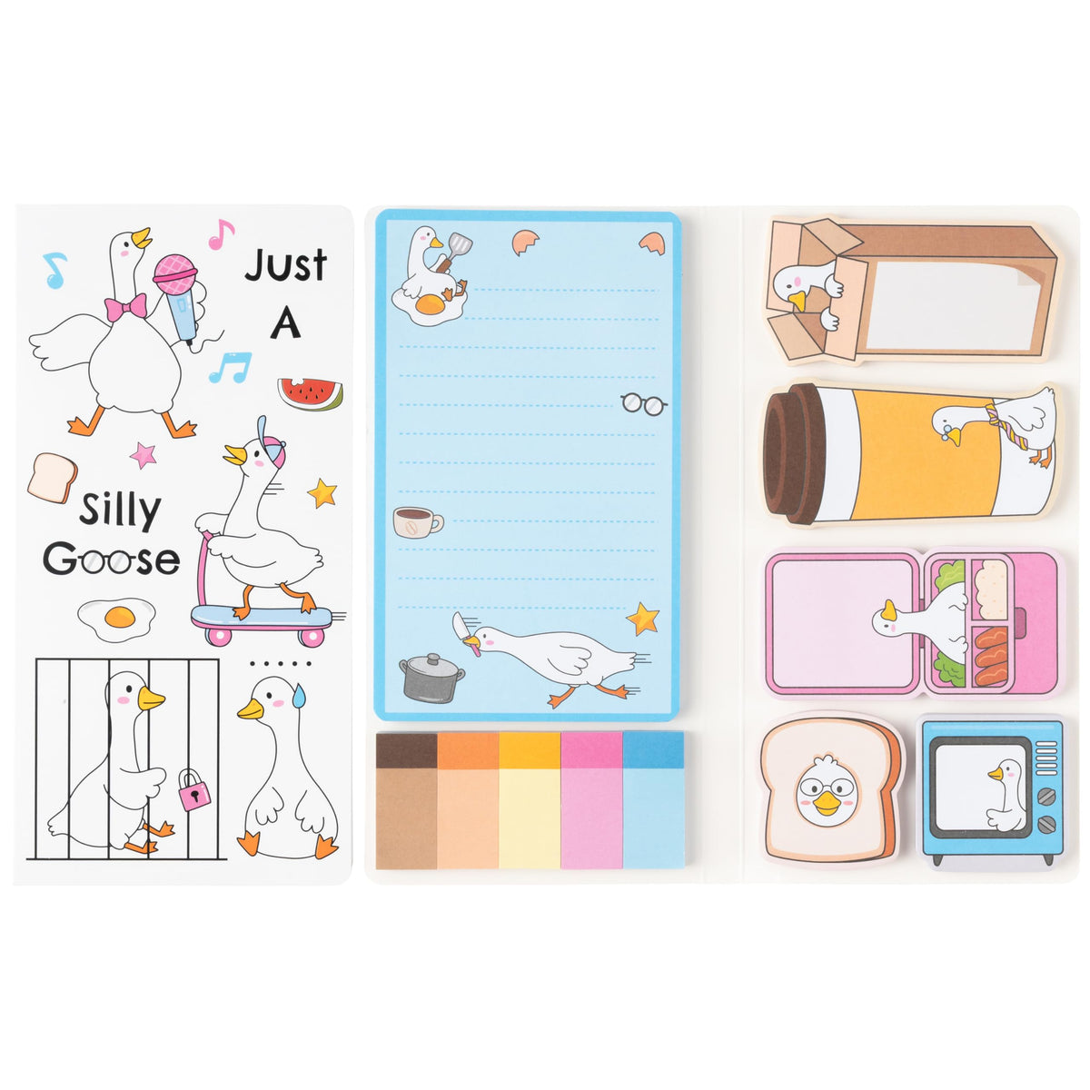 B1ykin Sticky Notes Set - 550 Sheets Memo Writing Pad Cat Floral Design