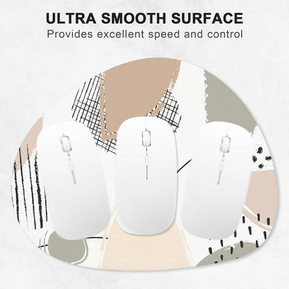 Mouse Pad, Premium-Textured Oval Computer Pad, 8.7" x 7.1" Thick 3 mm Anti-Slip Waterproof Rubber Cute Mouse Mat for Office, Home, Gaming, Laptop, PC, Artistic Dots