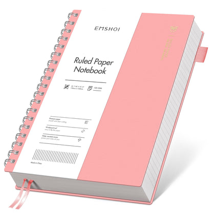 EMSHOI Lined Spiral Journal Notebook, 300 Pages, B5 Size (7.4'' x 10.1'')