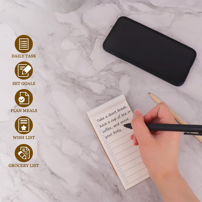 Newkita 3 Pack Daily To Do List Notepad, 2.7x 5.3 Inch Pocket Notepad, Lined Paper for Wish List, Memo Pad, School Supplies, Grocery List, Meal Planning, Study Tasks - 50 Sheets per Pad