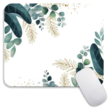 Square Mouse Pad Beautiful Flowers Plants, Personalized Premium-Textured Custom Mouse Mat Design, Washable Mousepad Cloth, Non-Slip Rubber Base Computer Mouse Pads for Wireless Mouse