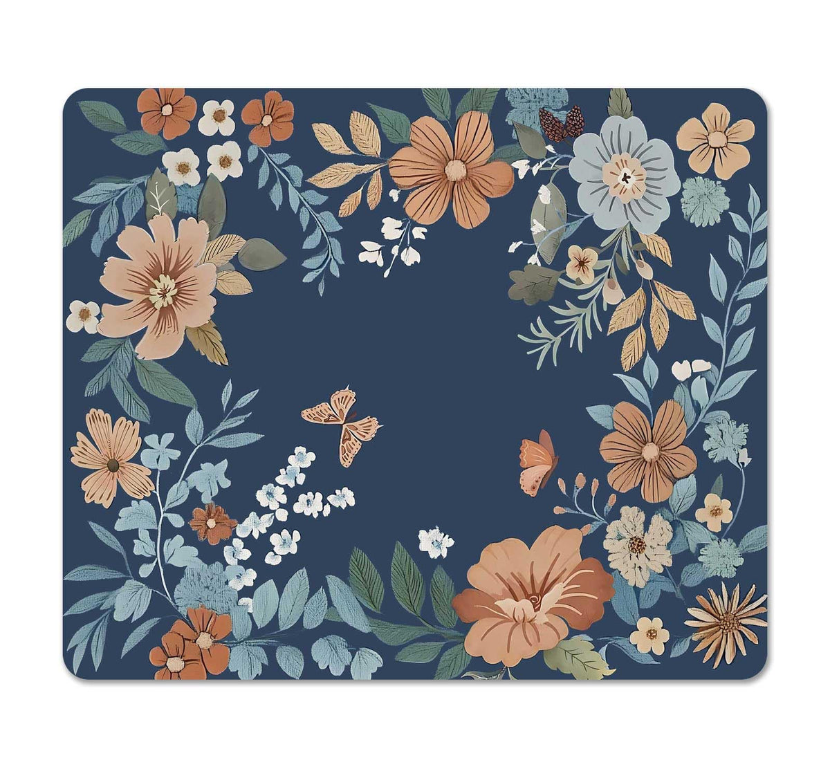 Square Cute Mouse Pad Daisy, Boho Floral Flower Mouse Pads for Desk, Non-Slip Rubber Beige Mousepad Washable Cloth, Minimal Computer Pad Decor Gifts, Coworker Gift for Girls Kids Women, 9.5x7.9 inch