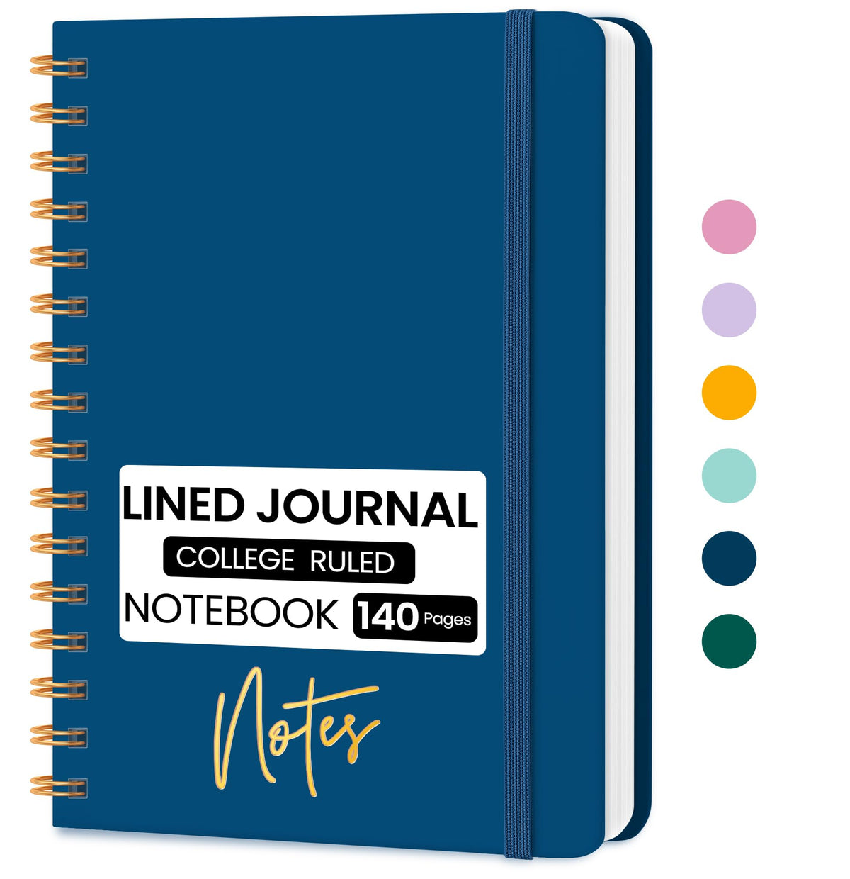 Lined Spiral Journal Notebook, A5 College Ruled Notebook for Note-Taking