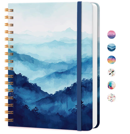 Lined Spiral Journal Notebook, A5 College Ruled Notebook for Note-Taking