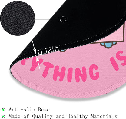 Gctriki Pink Round Mouse Pads for Desk, Cute Office Decor for Women 8.6 in
